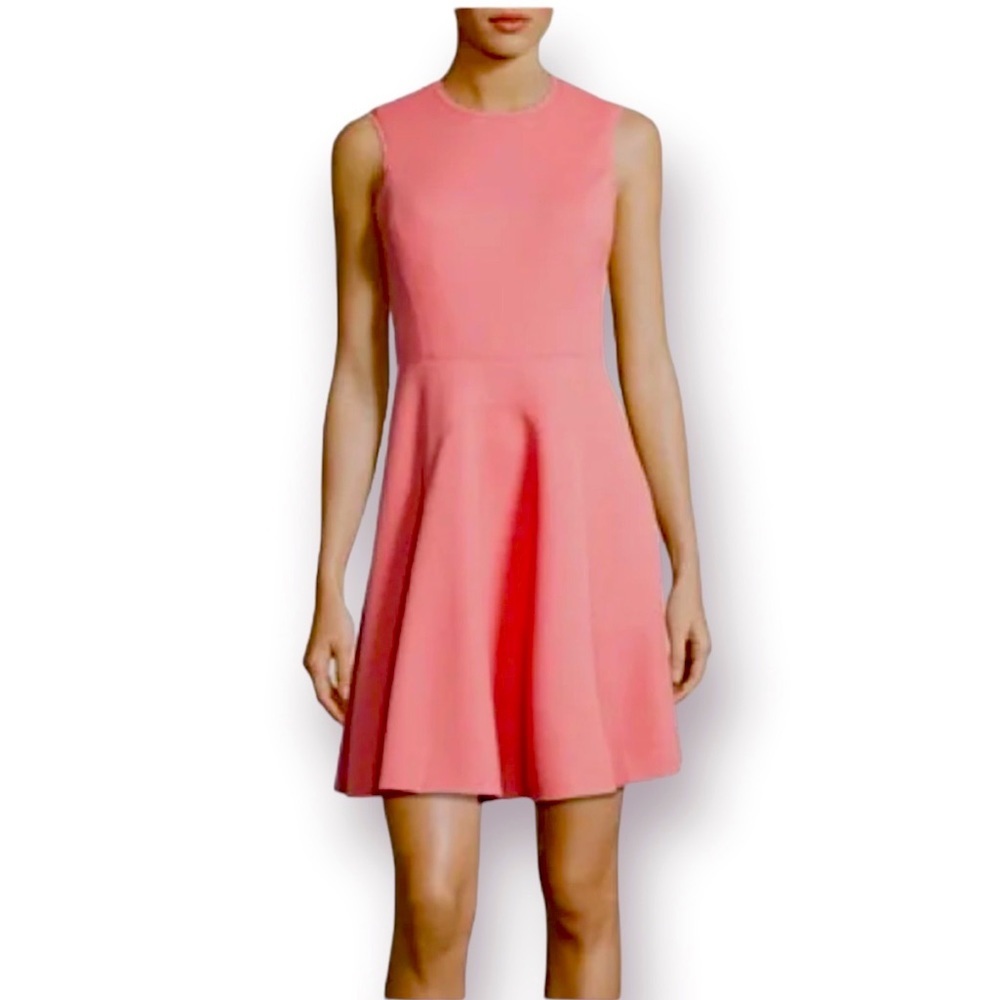 REBECCA TAYLOR | Textured Fit and Flare Peach  Dress